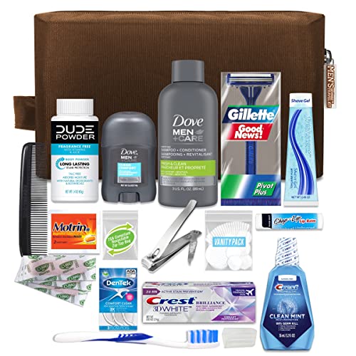 Men's Premium 20-Piece Travel Kit with TSA Compliant Toiletries