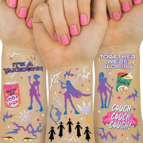 xo, Fetti Pop Star Temporary Tattoos - 68 Iridescent Foil Designs