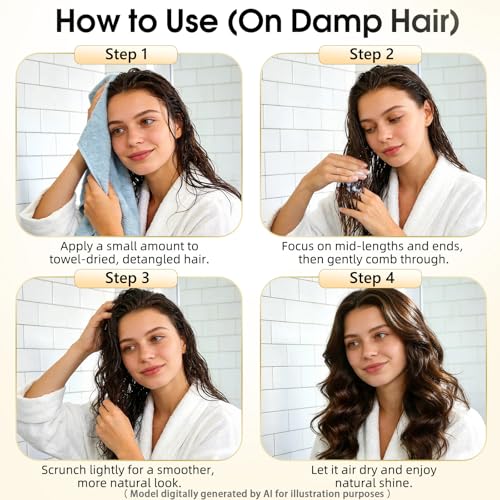 Mokasakiso Air Dry Cream for Frizz-Free, Effortless Styling - 4 fl oz