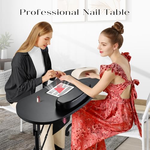 Faquenc Portable Nail Table with Dust Collector & Arm Rest