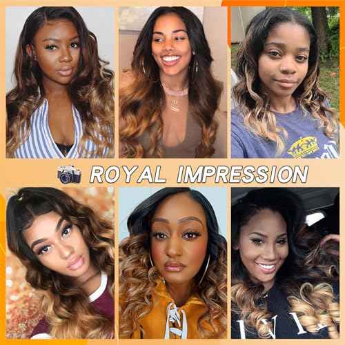 12A Grade Ombre Bundles Human Hair (T1B/30/27,20" 22" 24") Ombre Brown Body Wave Human Hair 3 Bundles 100% Unprocessed Virgin Brazilian Body Wave Hair Quick Weave