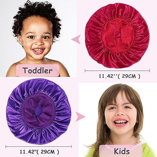 Kids Silk Bonnets for Sleeping - Set of 3