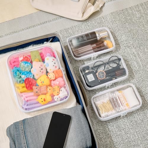 Hard Shell Zipper Pouches Set - 4 Piece Travel Organizer