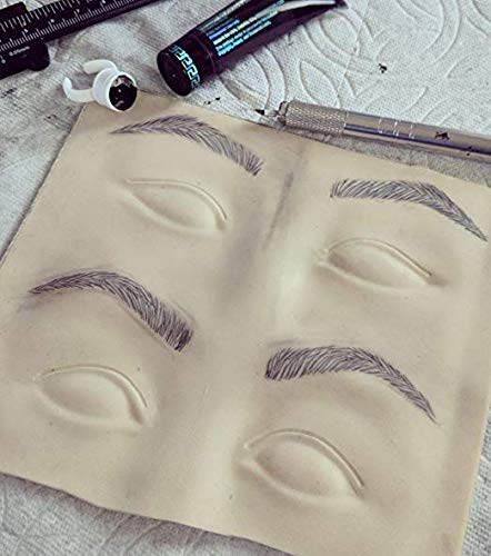 Microblading Supplies 5 Piece Practice Skin For Eyebrows: Permanent Makeup Silicone Skin To Practice Brow Micro-Blading And Needling, Fake Skin Sheets For Professionals And Beginners