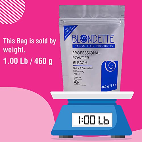 Blondette Professional Powder Bleach, 460g Blue Dust-Free