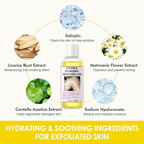 Yellow Peeling Oil - 330ML/10.98Fl Oz, Chemical Peel for Dark Skin, Exfoliating Body Oil for All Skin Types
