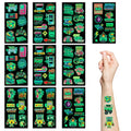 10 Sheet Gamer Stickers Glow in Dark Gaming Temporary Tattoos Video Game Gifts for Kids Classroom Rewards Gamer Birthday Party Supplies