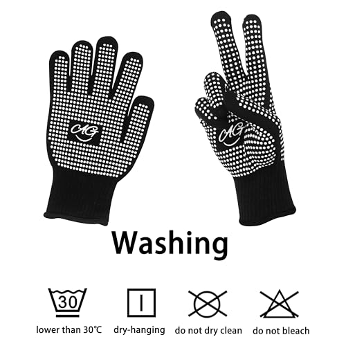 Heat Resistant Gloves for Hair Styling – Silicone Grip, 2 Pair