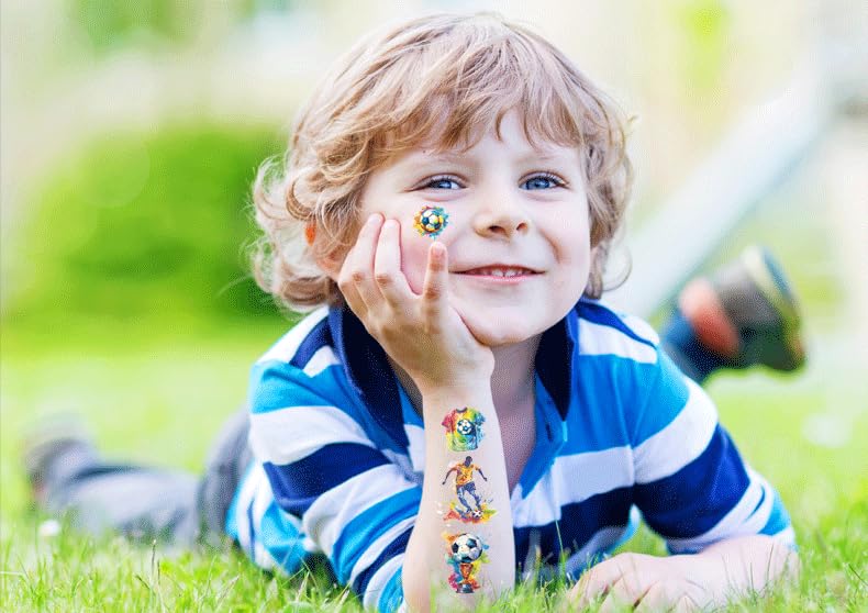 Soccer Temporary Tattoos - 12 Sheets Football Party Favors