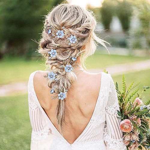 6 Piece Bridal Wedding Hair Pins with Pearls & Rhinestones