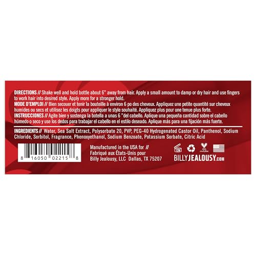 Billy Jealousy Sea Salt Spray - Texturizing Volume & Beachy Hair