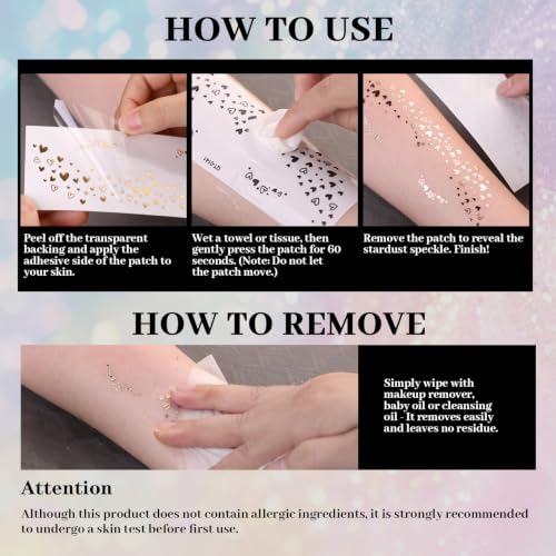 Glitter Freckles Face Tattoos - 30 Pcs Waterproof Sparkle