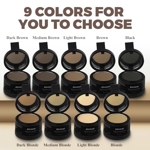 Root Touch Up Hair Color Powder for Gray Coverage & Thinning Hair - Black
