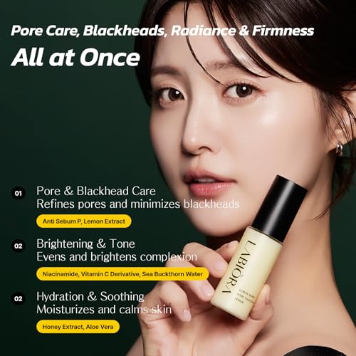 Lemon Honey Pore Care Serum for Face ? Niacinamide, Vitamin C Derivative, Anti-Sebum P Complex, Smooth Texture, Refreshing Hydration, Clearer-Looking Skin, All Skin Types, 1.11 fl oz / 33ml