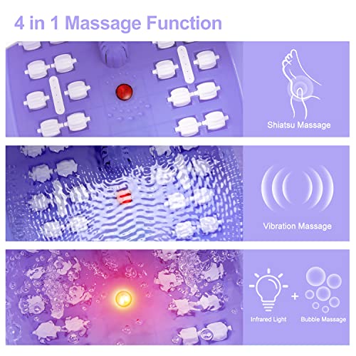 Foot Spa Bath Massager with Heat, Bubbles, and Vibration