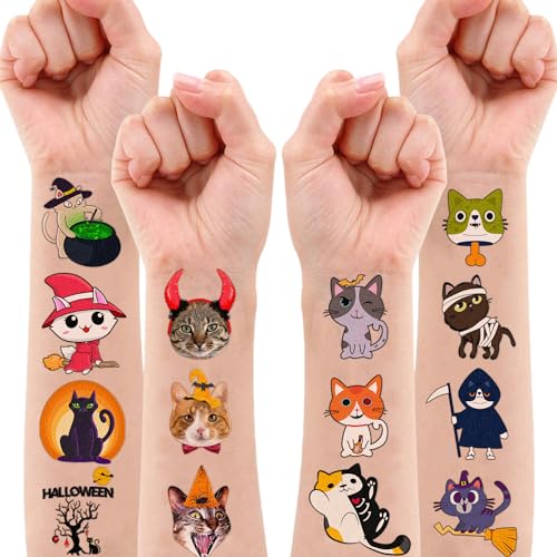 Black Cat Temporary Tattoos - 96 Pieces Party Favors