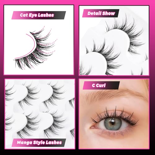 Veleasha Manga Lashes - 5 Pairs Spiky False Eyelashes