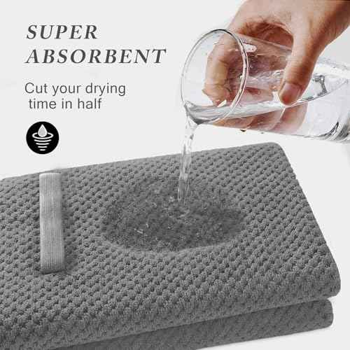 Microfiber Hair Towels, Waffle Hair Towel Set, Super Soft Highly Absorbent, Sturdy Quick Drying Turbans for Long, Thick, Curly Hair (5 Pack, 40" x 20")