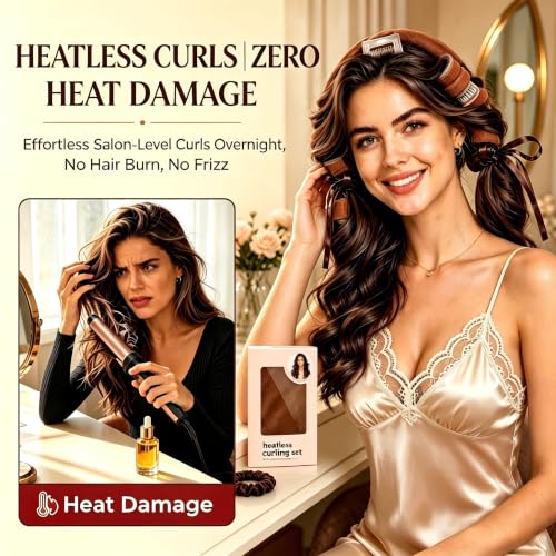 Heatless Curling Headband with Detachable Comb & 2 Scrunchies