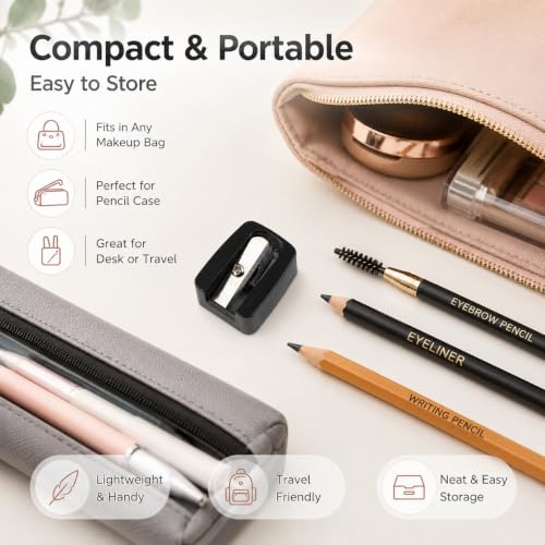 Tiosen Compact Single Hole Pencil Sharpener for Makeup & Standard Pencils