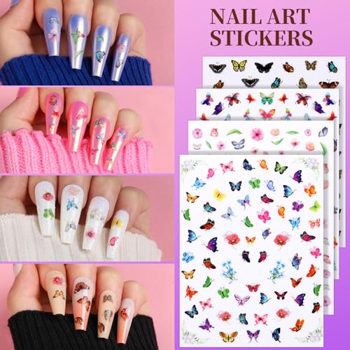 Teenitor Nail Art Kit with Brushes Rhinestones Foil & Stickers for Manicure
