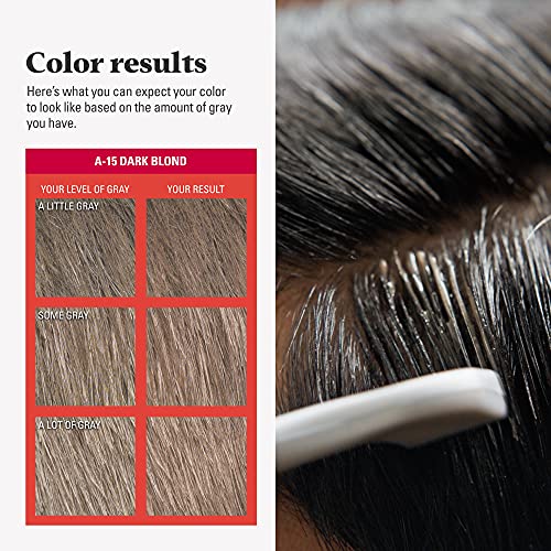 Just For Men Easy Comb-In Color Mens Hair Dye, Easy No Mix Application with Comb Applicator - Dark Blond, A-15, Pack of 3
