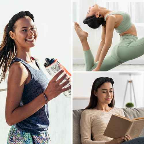 Spa Headbands for Washing Face or Facial, Set of 2 Skincare, Terry Cloth Headband Combo Pack - Puffy Makeup Headbands for Face Washing, Mask, Skin Treatment