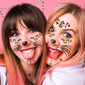 5-Pack Cheetah Face Temporary Tattoos for Halloween Costumes