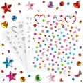 6PCS Self Adhesive Face Gems Stickers Face Glitter Rhinestone Face Jewels for Women Cute Face Hair Nail Body Gems for Valentine's Day Rave Makeup Accessories