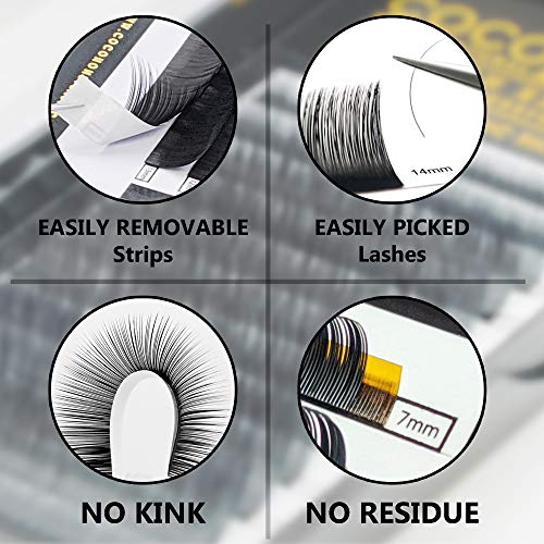 COCO Honey Lash Eyelash Extensions, Ellips Flat CC Curl [0.15mm], Faux Mink Individual Lash Extensions (Length: 11mm)