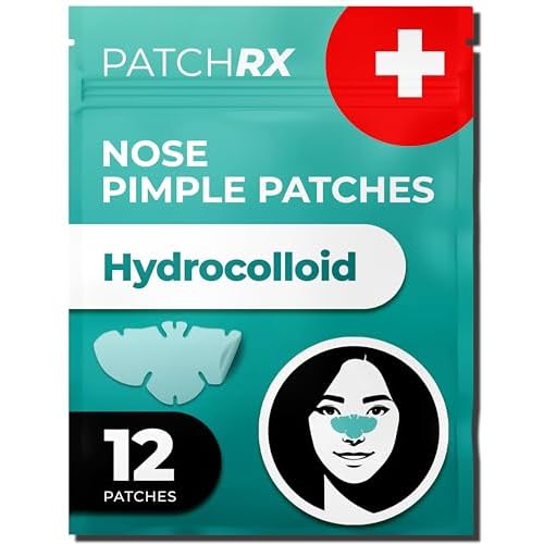 Pimple Patches for Nose (12 Pack), Cover Nose Pimples - Hydrocolloid Acne Patches - Pimple Patch Hydrocolloid Patches & Pimple Stickers, Nose Strip, Zit Patches