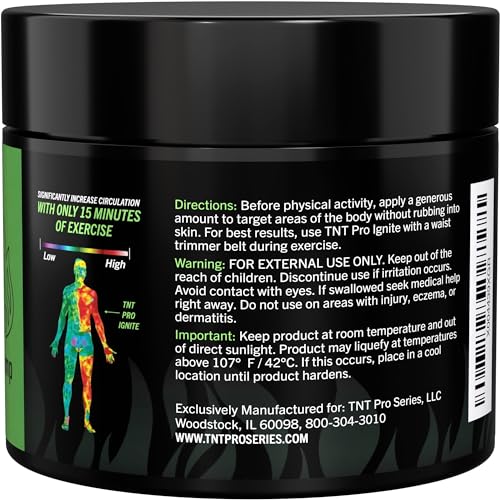 TNT Pro Ignite Hot Sweat Cream, Workout Cream, Thermogenic Cream for Men & Women, Heat Skin Lotion (6.5 Ounce, Sweat Cream Jar)