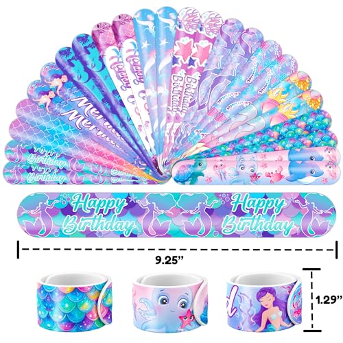 Mermaid Party Favors Set - 48 Tattoos & 24 Slap Bracelets