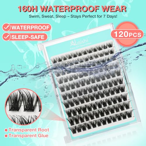 Self-Adhesive Lash Clusters Kit - 120pcs No Glue Eyelashes