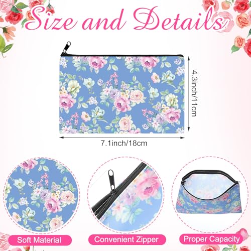 Hillban Vintage Floral Makeup Bags - 36 Pcs Inspirational Canvas Pouches