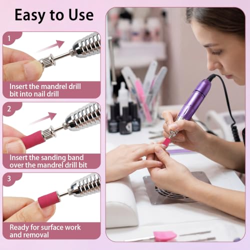 Nail Drill Sanding Bands Set 150 Pcs with 4 Grits for Manicure & Pedicure - Variation 153C