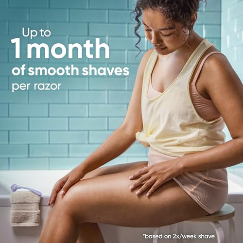 Gillette Venus ComfortGlide Touch of Vitamin E, Disposable Razor for Women, 3 Blades, Water-Activated Moisture Bars, 2ct