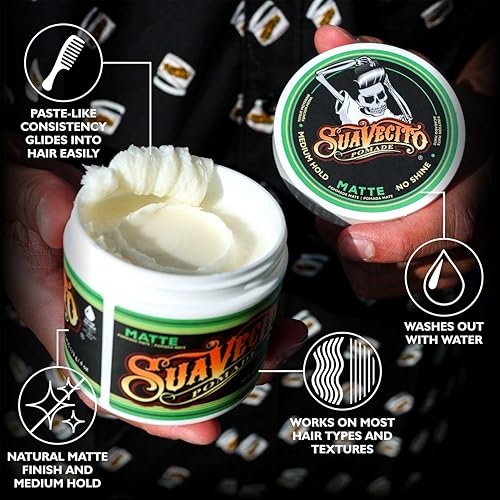 Suavecito Matte Pomade 4oz - Medium Hold, No Shine
