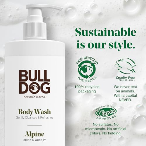 BULLDOG Mens Skincare and Grooming Body Wash, Alpine, 16.9 Fluid Ounce