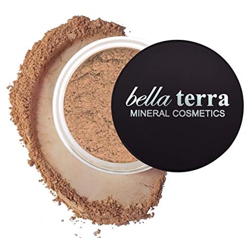 BellaTerra Cosmetics Mineral Powder Foundation ? Honey | Golden Medium Shade | Long-Lasting Matte Mineral Makeup for a Radiant, Even Complexion 9g