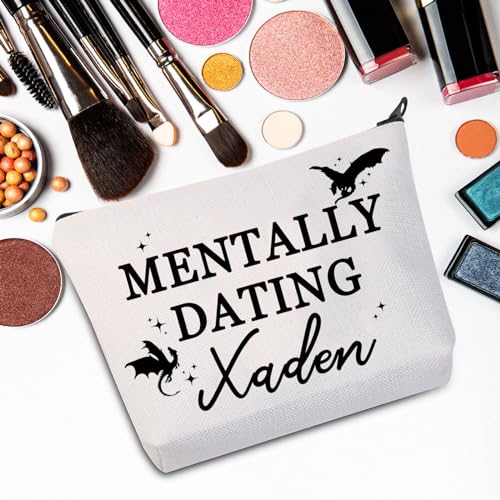 JNIAP Xaden Riorson Makeup Bag Mentally Dating Xaden Gifts Wing Leader Merch Dragon Book Lover Gifts (DATING XADEN)