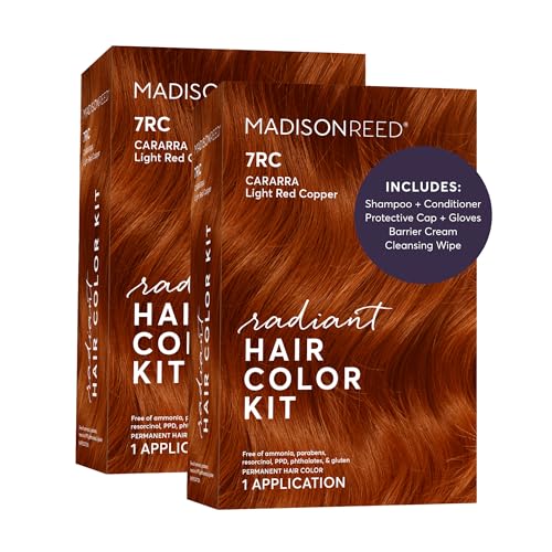 Madison Reed Radiant Hair Color Kit - Light Ginger Red, Vivid Permanent Dye, 2 Pack