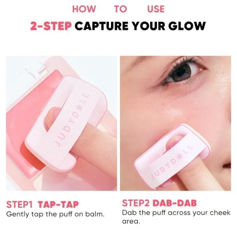 JUDYDOLL Glow Blush Balm - Hydrating, Buildable Cheek Color (01 Spring Awake)