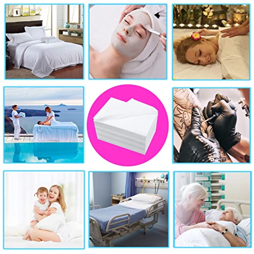 XATUMO 100 Pack White Disposable Massage Bed Sheets 31 x 71 Inches Spa Covers