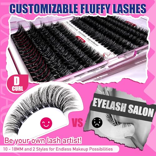 Lash Clusters Kit 60D 120D D Curl Fluffy False Eyelashes