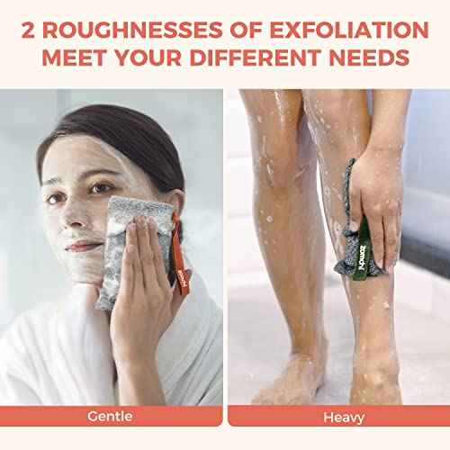 ZOMCHI 2 Pieces Different Roughness Soap Pouch and Soap Saver Pocket for Use in Shower, Body Scrubber Shower Sponge, Premium Exfoliating Soap Bag