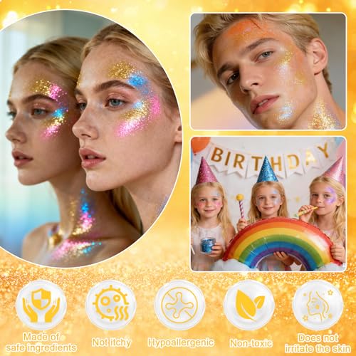 Gold Glitter Stick - Waterproof Shimmer for Face, Body & Hair