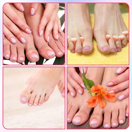 150 Pcs French Tip Toe Nails Press On Kit - 15 Sizes