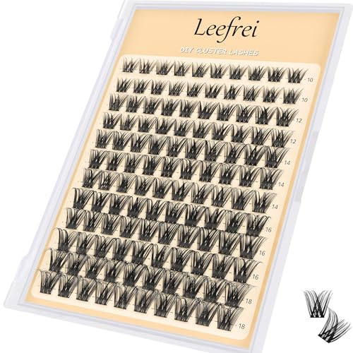 Wispy Cluster Lashes 10-18mm D Curl Kit with Bond, Glue & Tweezers