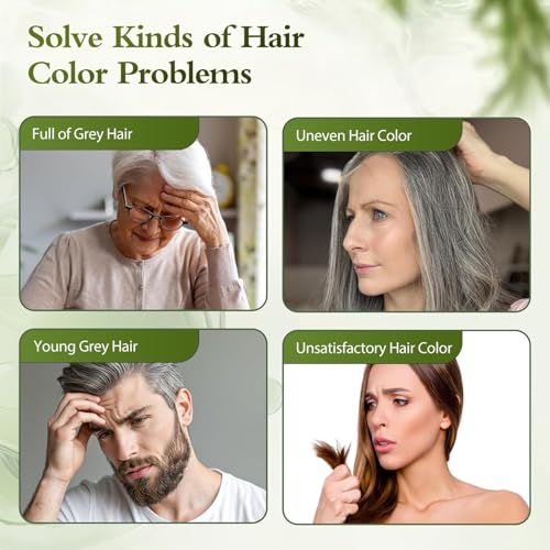 Brown Hair Dye Shampoo - Gray Coverage 3-in-1 Formula